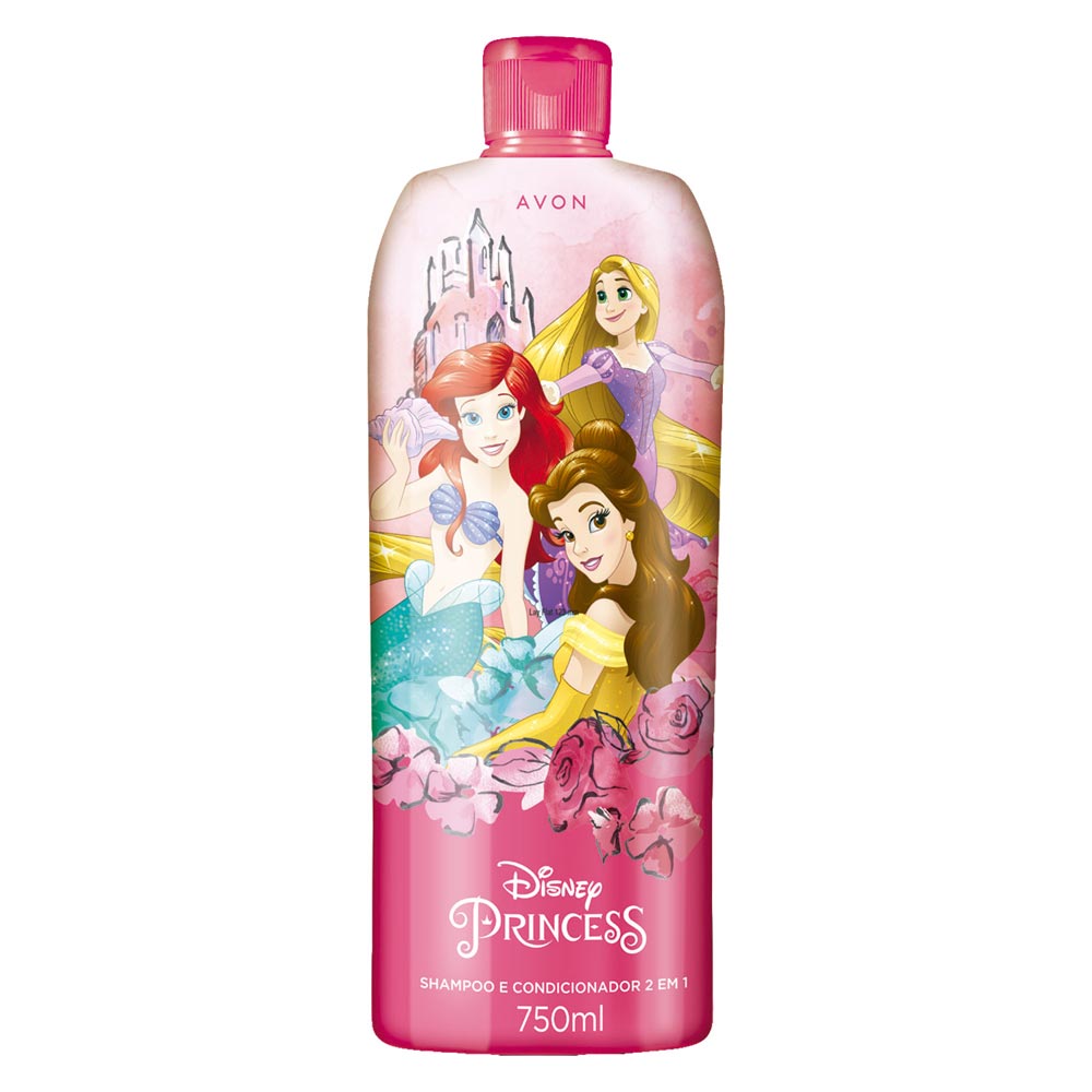 Shampoo e Condicionador 2 em 1 Princesas - 750ml